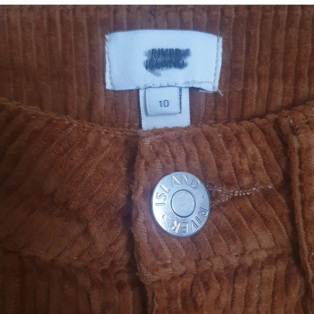 River Island Rust Jumbo Cord Trousers 10 uk Corduroy Pants Autumnal - Picture 4 of 6
